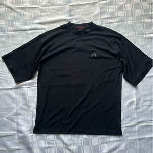 Red Fly Black Waffle Knit Mock Neck Short Sleeve T-shirt